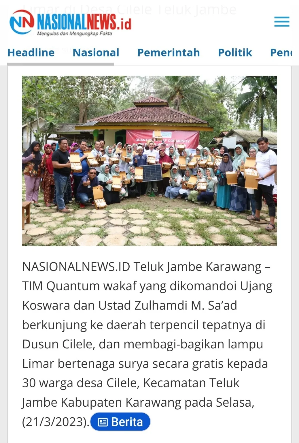 Ust. Zulhamdi M. Sa'ad, Lc. bersama Quantum Wakaf Community dalam liputan media